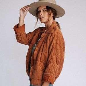 Free People Dolman Quilited Knit Jacket